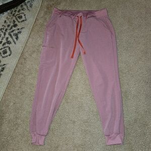 Figs Technical Collection Zamora Jogger Scrub Pants Size Large Pink Mauve